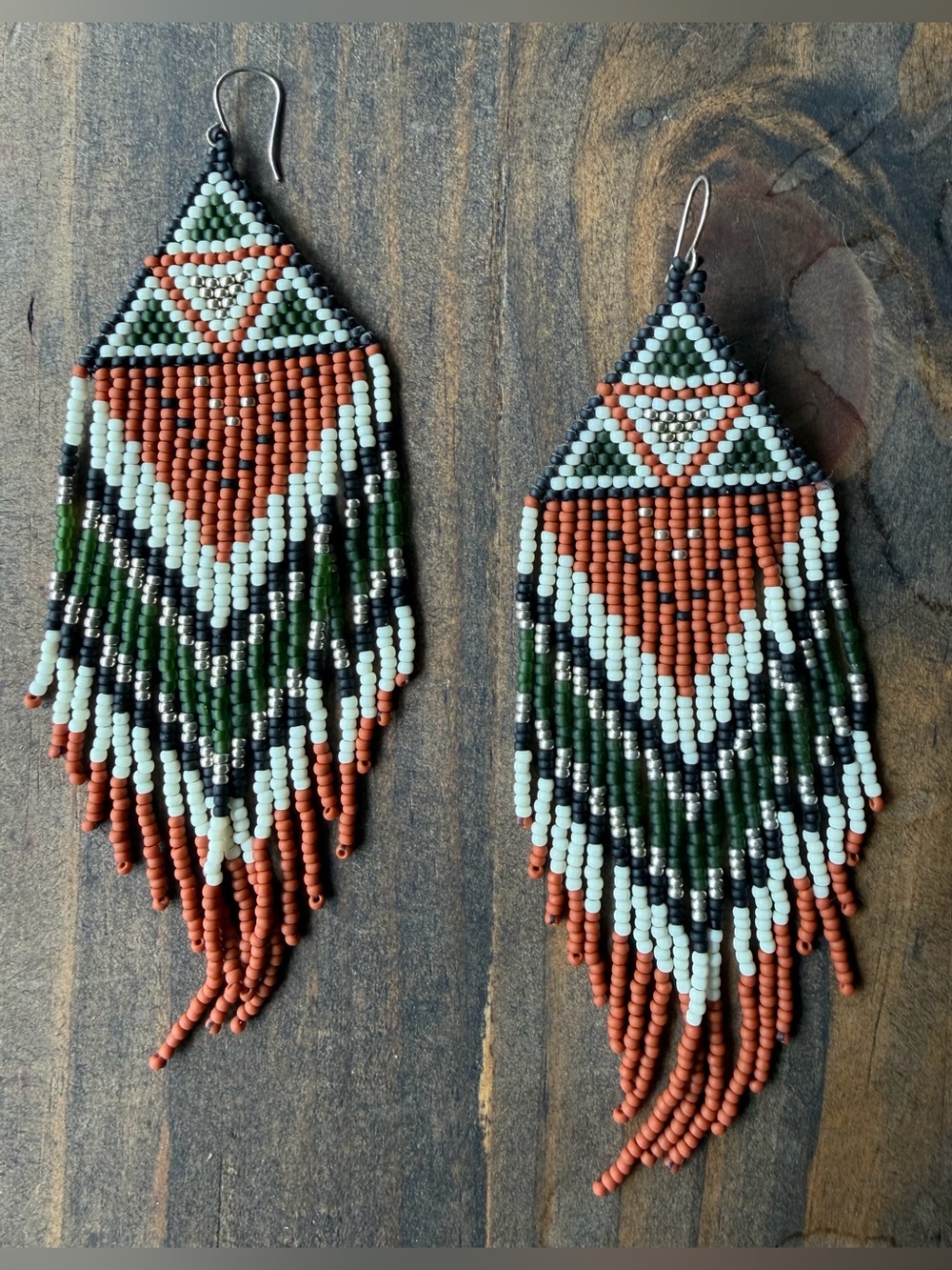 Handmade Beaded Fringe Earrings
